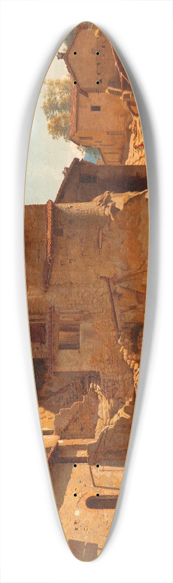 Frederik Vermehren - Street in Gerano in the Sabine Hills 39.3 inch art pintail longboard deck