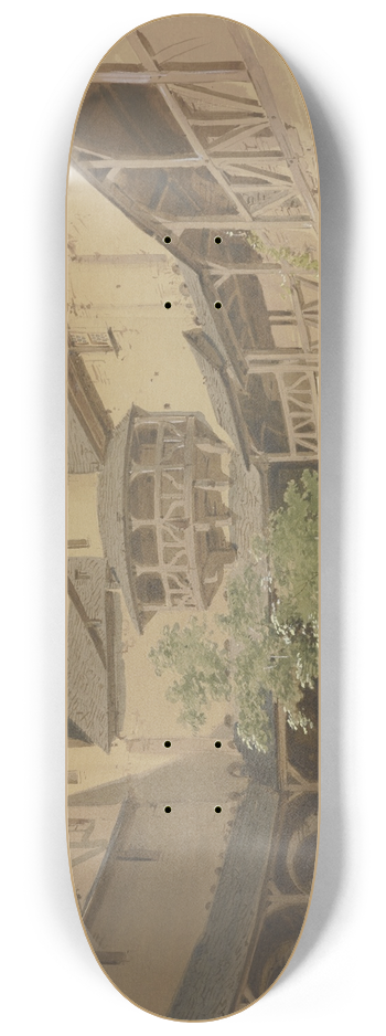 Carl Theodor Reiffenstein - Burg Pfalzgrafenstein bei Kaub 8.25 inch art skate deck