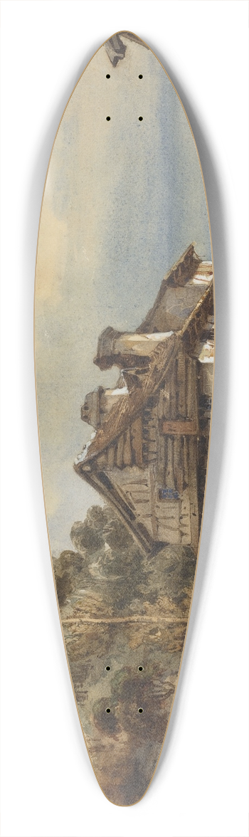 French School - Rustic Landscape 39.3 inch art pintail longboard deck
