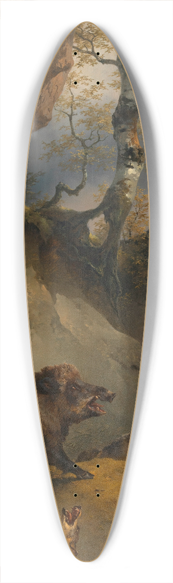 Friedrich August Matthias Gauermann - Ein von Wlfen angefallener Eber 39.3 inch art pintail longboard deck