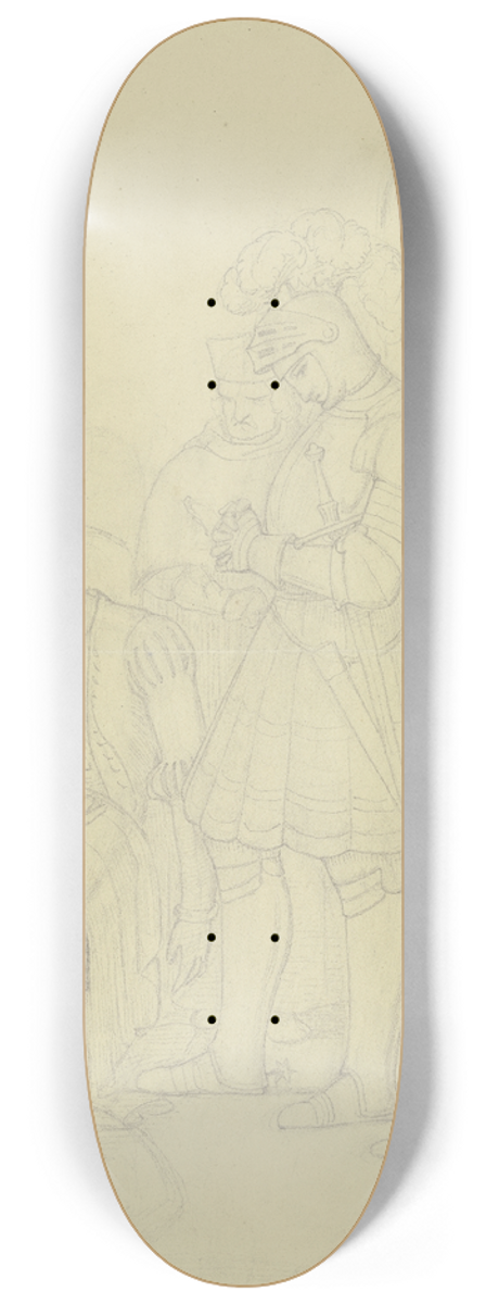 Carl Trost - Der Tod des Reichritters Franz von Sickingen nach Belagerung und bergabe der Burg Nanstein an die gegen ihn ziehenden Landesfrsten 8.25 inch art skate deck