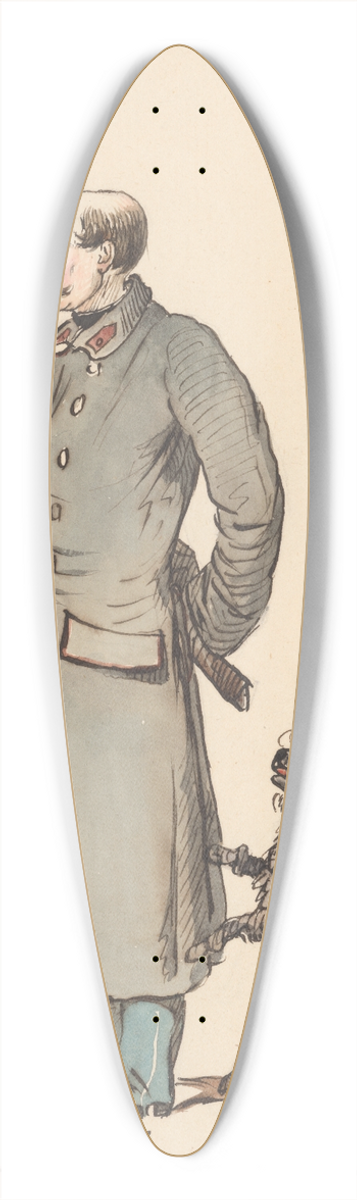 Friedrich Carl von Scheidlin - Soldier with a Dog 39.3 inch art pintail longboard deck