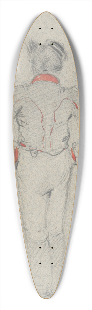Friedrich Carl von Scheidlin - Study of a Standing Man from the Back 39.3 inch art pintail longboard deck