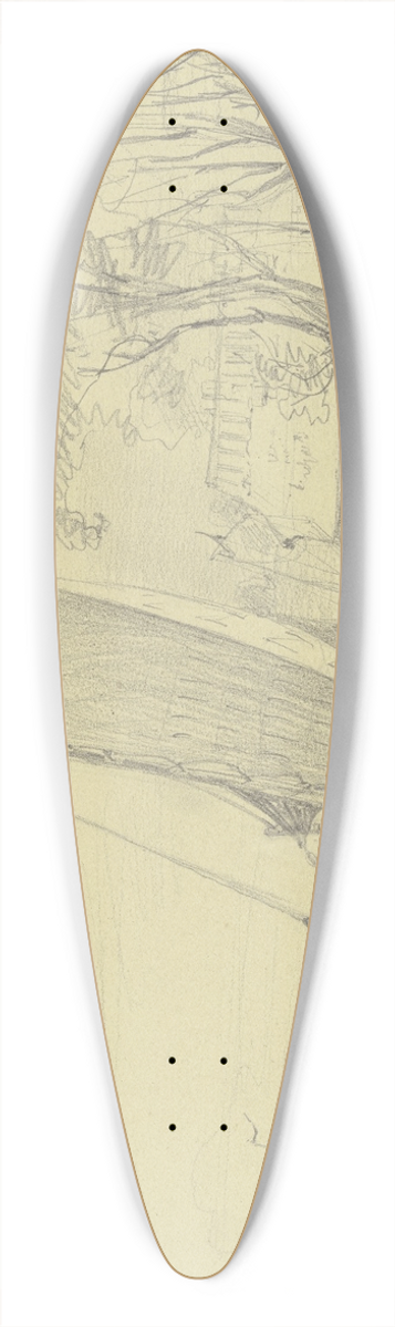Friedrich Ernst Morgenstern - Port of Swinemnde 39.3 inch art pintail longboard deck