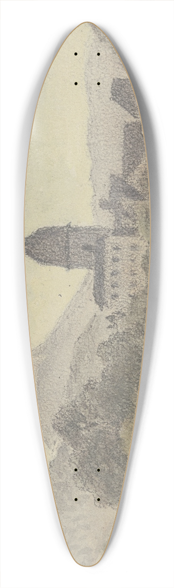 Friedrich Eugen Peipers - Schandau with the Lilienstein 39.3 inch art pintail longboard deck