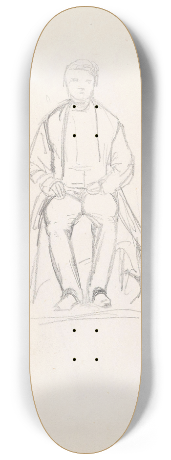 Adolph Tidemand - Sittende mann 8.25 inch art skate deck