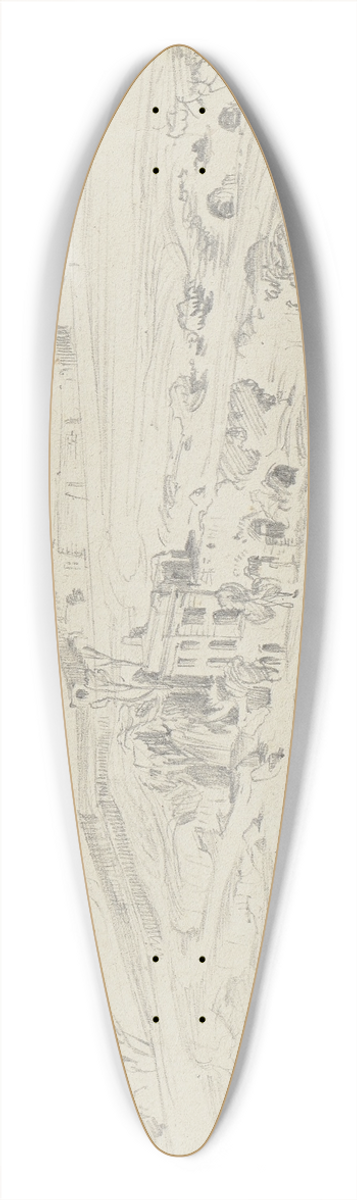 Friedrich Metz - Landscape near Rome 39.3 inch art pintail longboard deck