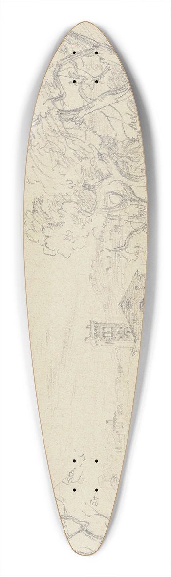 Friedrich Metz - Old church in Fiesole 39.3 inch art pintail longboard deck