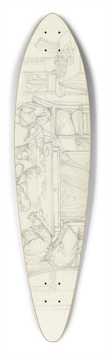 Friedrich Mosbrugger  - Family playing cards 39.3 inch art pintail longboard deck