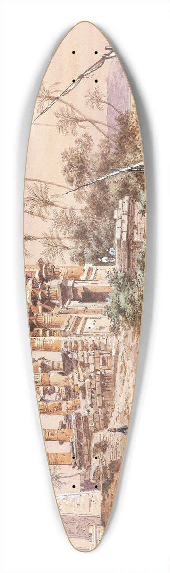 Friedrich Perlberg - Tempel von Philae 39.3 inch art pintail longboard deck
