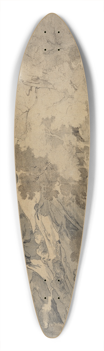 Friedrich Preller the Elder - Blick von der Serpentara auf Olevano und Civitella 39.3 inch art pintail longboard deck