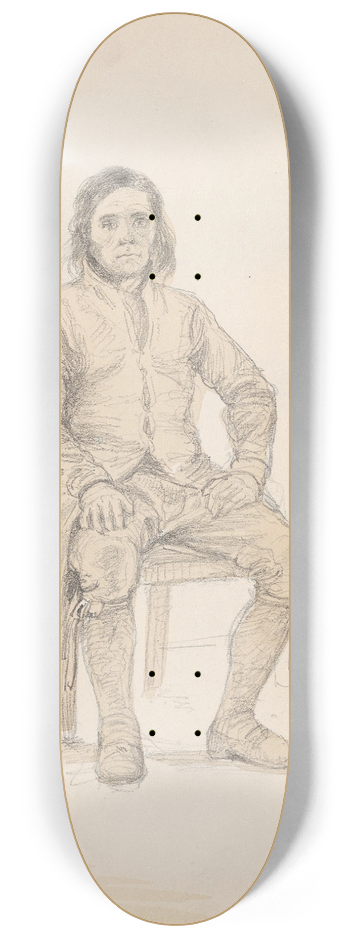 Adolph Tidemand - Sittende mann, Likens 8.25 inch art skate deck