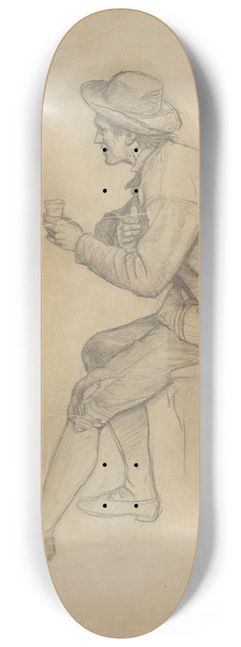 Adolph Tidemand - Sittende mann med beger 8.25 inch art skate deck