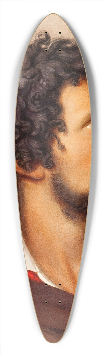 Friedrich von Amerling - Head of a Young Bearded Venetian Man in Profile 39.3 inch art pintail longboard deck
