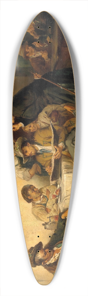Friedrich von Keller - A Painter in a Tavern 39.3 inch art pintail longboard deck