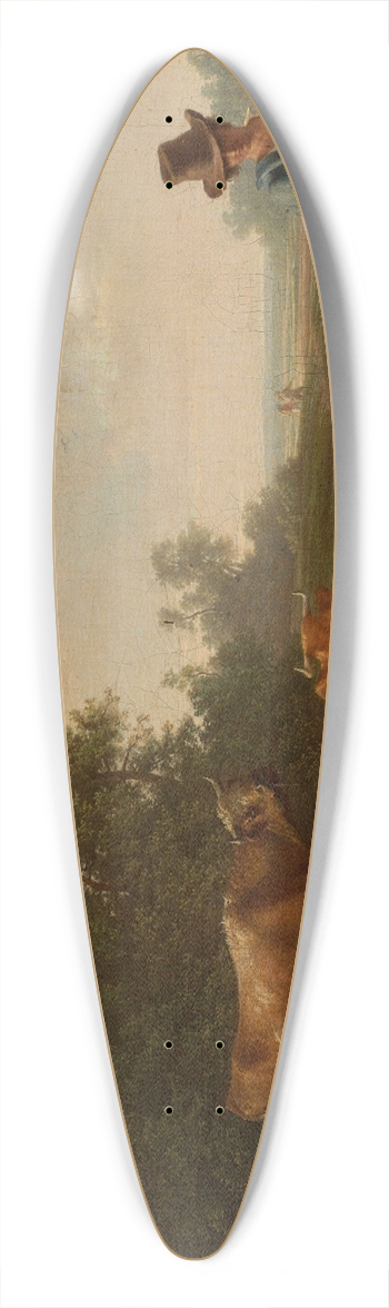 Friedrich von Nerly - Pastoral scene 39.3 inch art pintail longboard deck