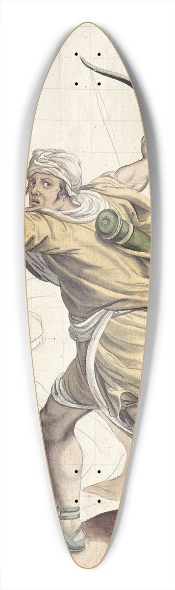 Friedrich von Olivier - Fleeing Archers 39.3 inch art pintail longboard deck