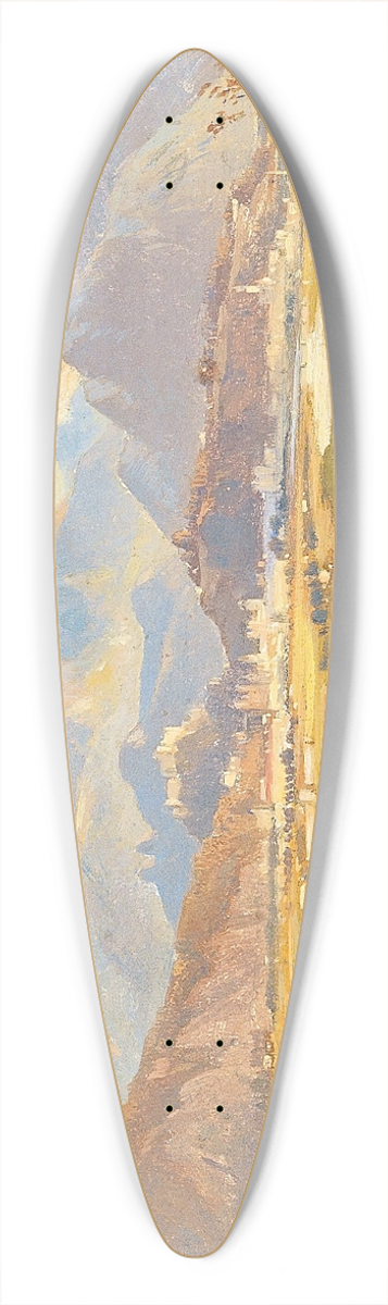 Friedrich Zeller - View of Salzburg 39.3 inch art pintail longboard deck