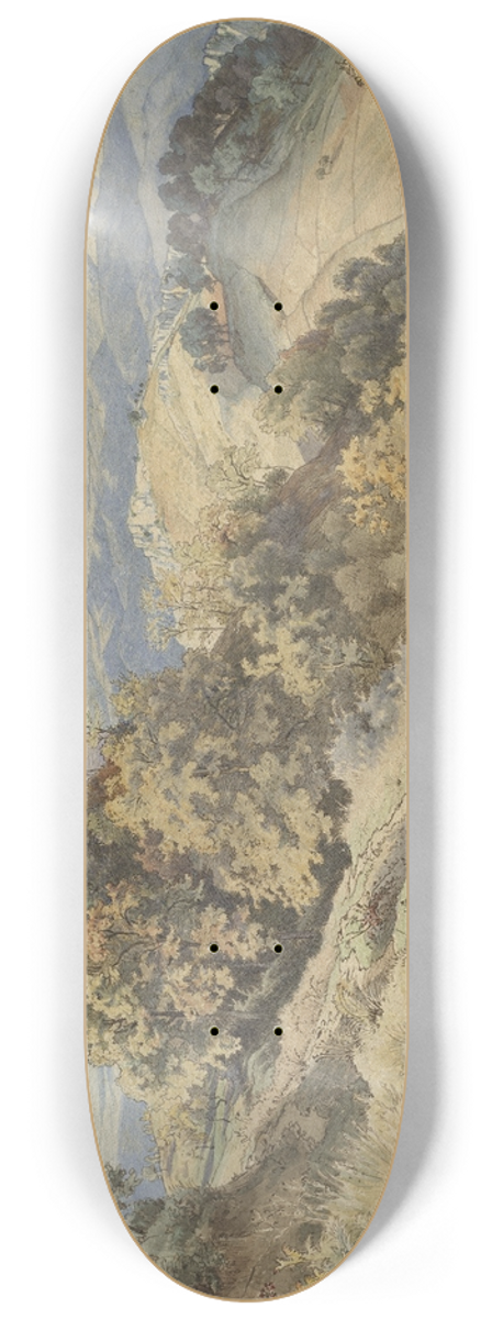 Carl Wilhelm Mller - Sun and Rain in the Serpentara near Olevano 8.25 inch art skate deck