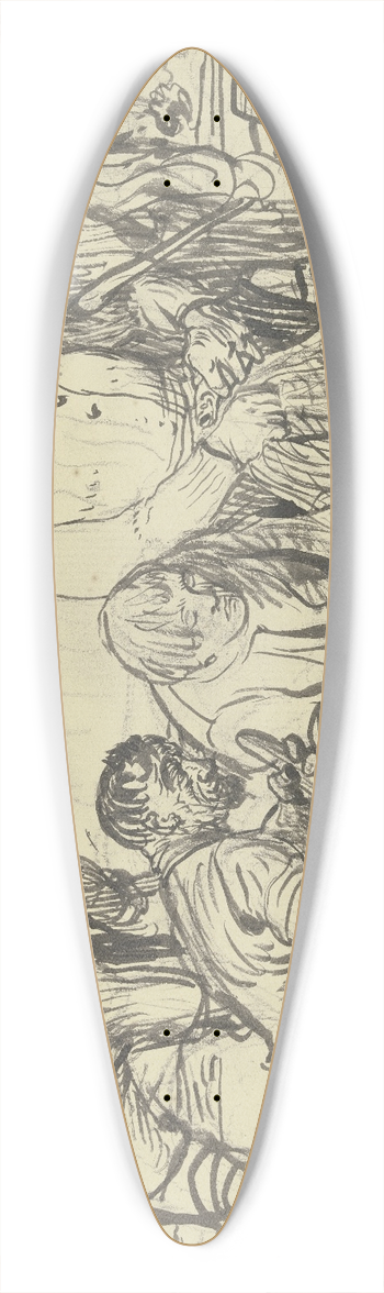Fritz Boehle - Fishermen working 39.3 inch art pintail longboard deck
