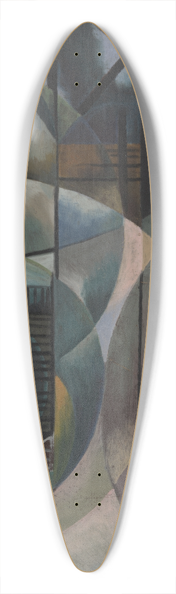 Fritz Stuckenberg - Landscape in thePark 39.3 inch art pintail longboard deck