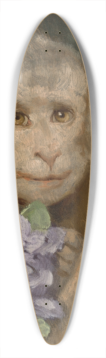 Gabriel Max - Monkey with a bouquet of violets 39.3 inch art pintail longboard deck