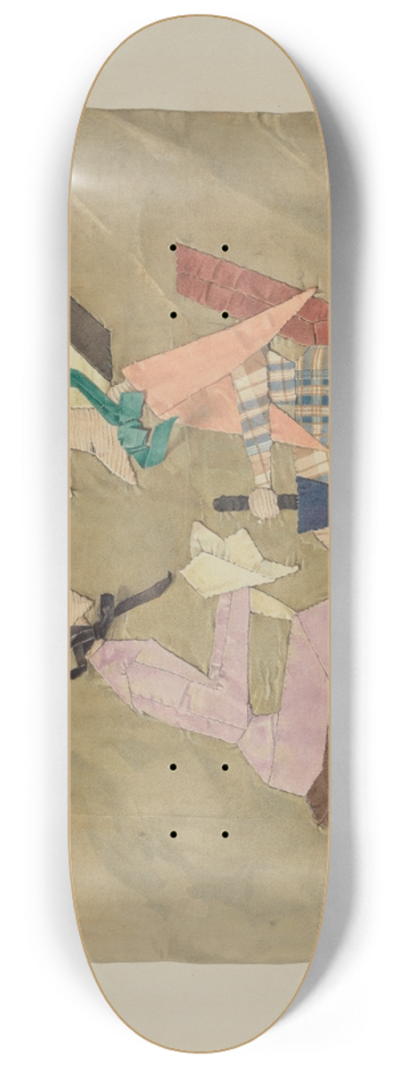 Carmel Wilson - Patchwork Picture  Gossips 8.25 inch art skate deck