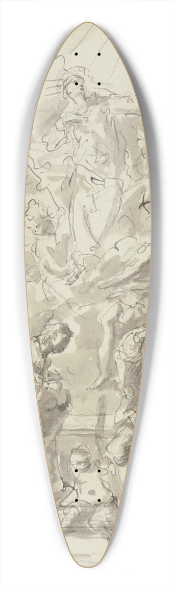 Gaspare Diziani - Himmelfahrt Mariens mit den Heiligen Gervasius, Protasius und Karl Borromus 39.3 inch art pintail longboard deck
