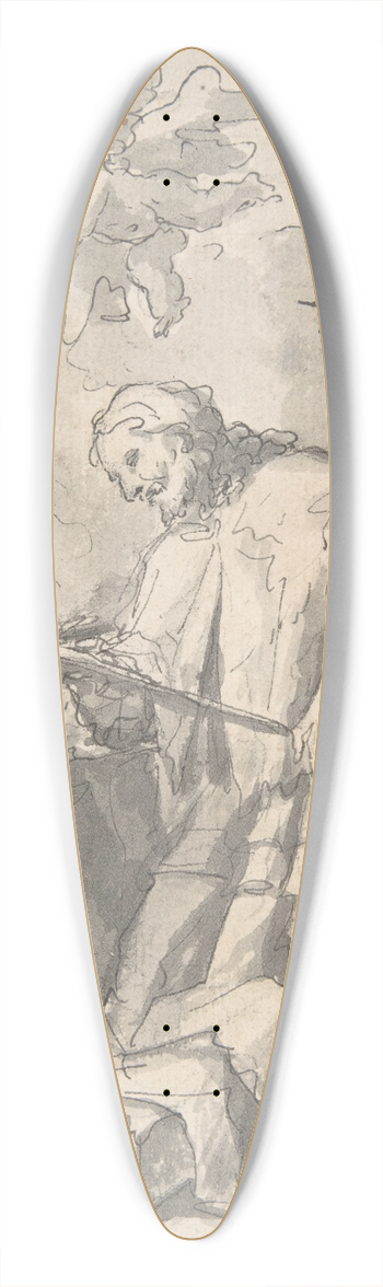 Gaspare Diziani - Saint John Nepomucen Venerating a Crucifix 39.3 inch art pintail longboard deck