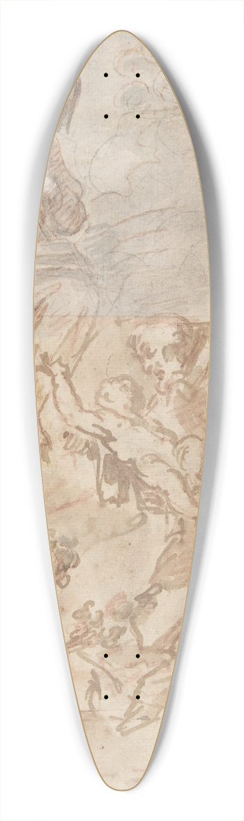 Gaspare Diziani - The Virgin Entrusting the Christ Child to Saint Francis of Assisi 39.3 inch art pintail longboard deck