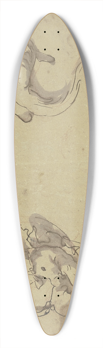 Gaspare Diziani - Zwei Putten mit Fischschwnzen 39.3 inch art pintail longboard deck