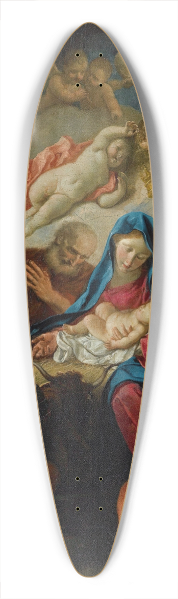 Gaspare Traversi - Adoration Of The Shepherds 39.3 inch art pintail longboard deck
