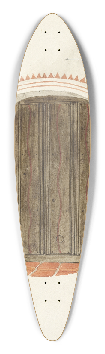 Geoffrey Holt - Restoration Drawing  Wall Decoration Over Doorway, Facade of Mission-House 39.3 inch art pintail longboard deck