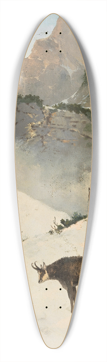 Georg Berger - Gmsen im Hochgebirge 39.3 inch art pintail longboard deck