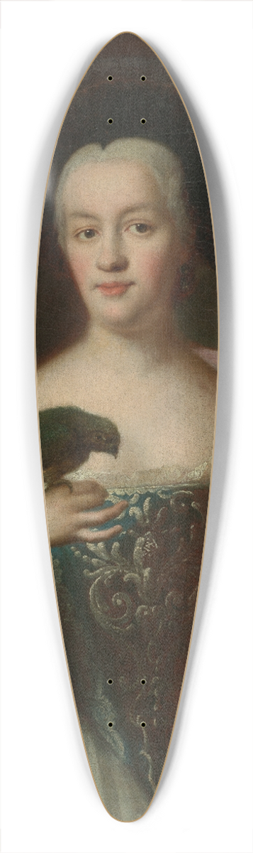 Georg Desmares - Portrait of a lady with a parrot 39.3 inch art pintail longboard deck