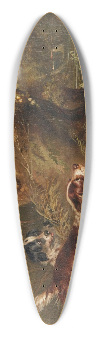 George Armfield - Spaniels putting up duck 39.3 inch art pintail longboard deck
