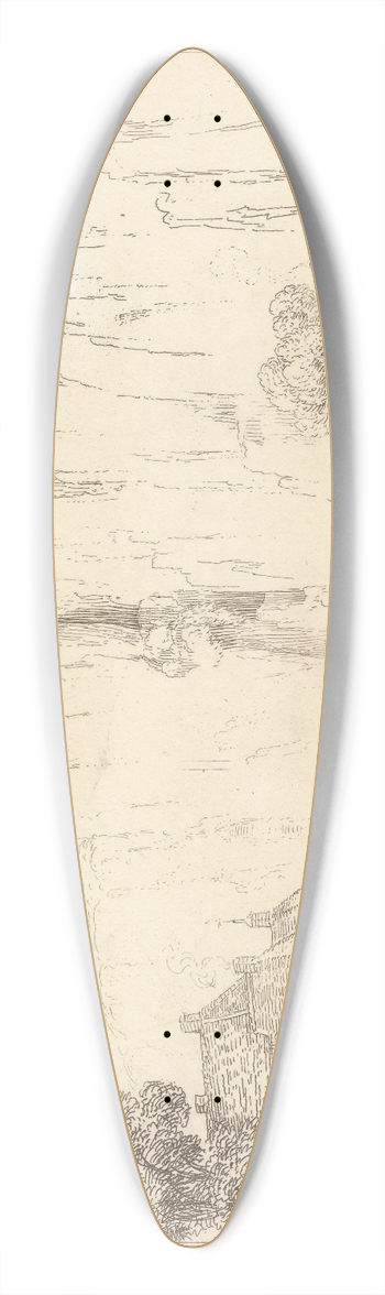 George Arnald - Left Bank, Meuse 39.3 inch art pintail longboard deck