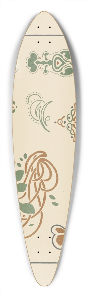 George Auriol - Abstract design based on leaves and organic shapes 39.3 inch art pintail longboard deck