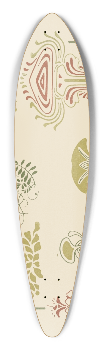 George Auriol - Abstract design based on organic shapes 39.3 inch art pintail longboard deck