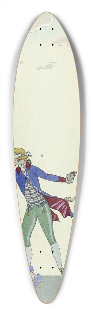 George Barbier - Falbalas et fanfreluches, Colin-Maillard 39.3 inch art pintail longboard deck