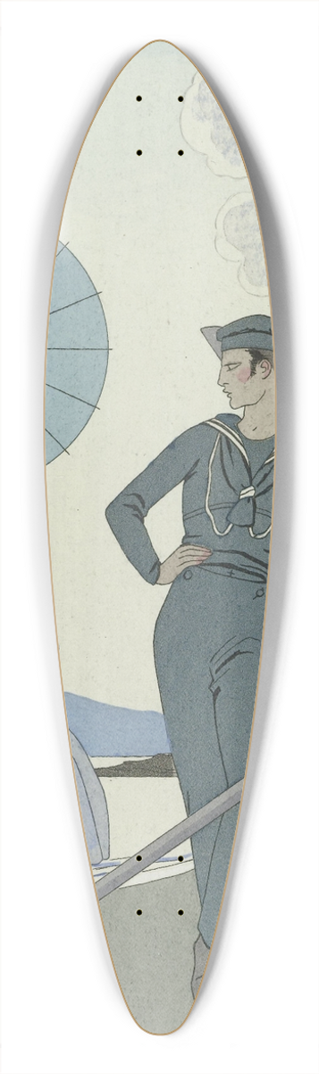 George Barbier - Joie de vivre; Falbalas et Fanfreluches 39.3 inch art pintail longboard deck
