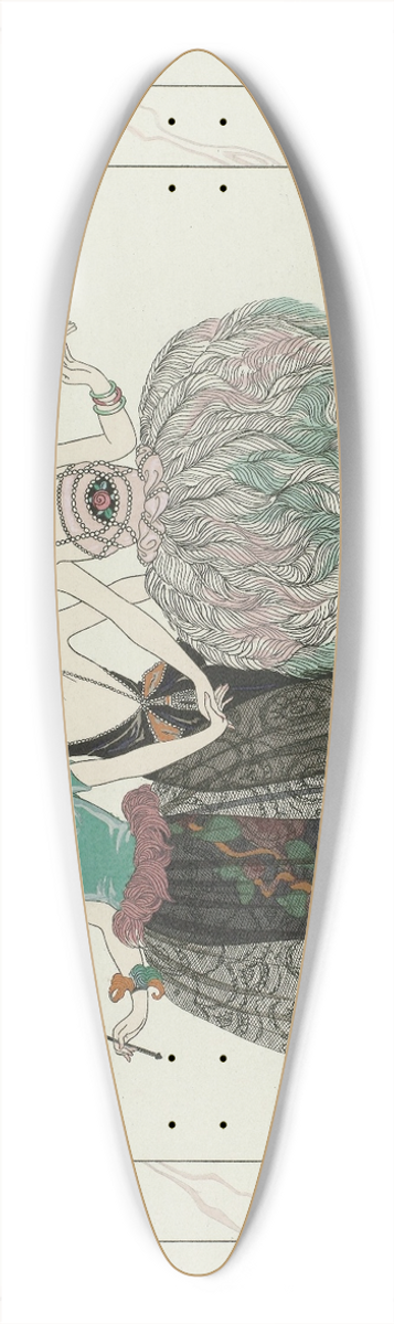 George Barbier - Les Belles Sauvagesses de 1920 39.3 inch art pintail longboard deck