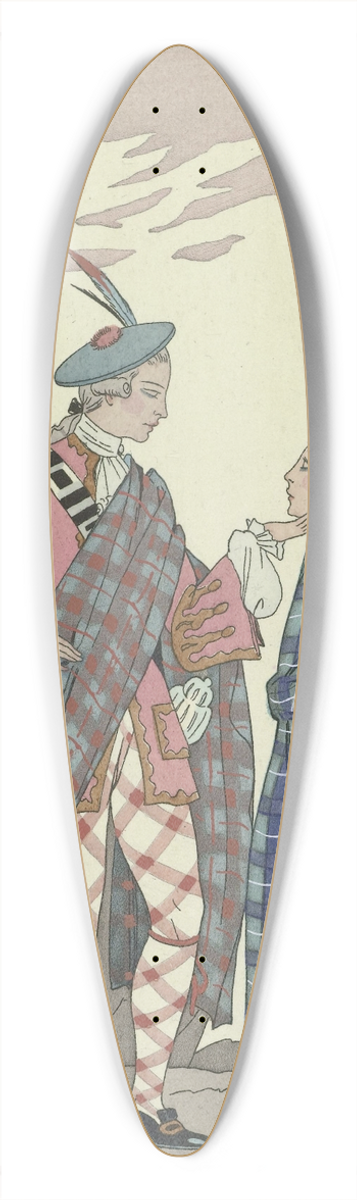 George Barbier - Nayez pas peur, petite ! ; cosse XVIIIe sicle 39.3 inch art pintail longboard deck