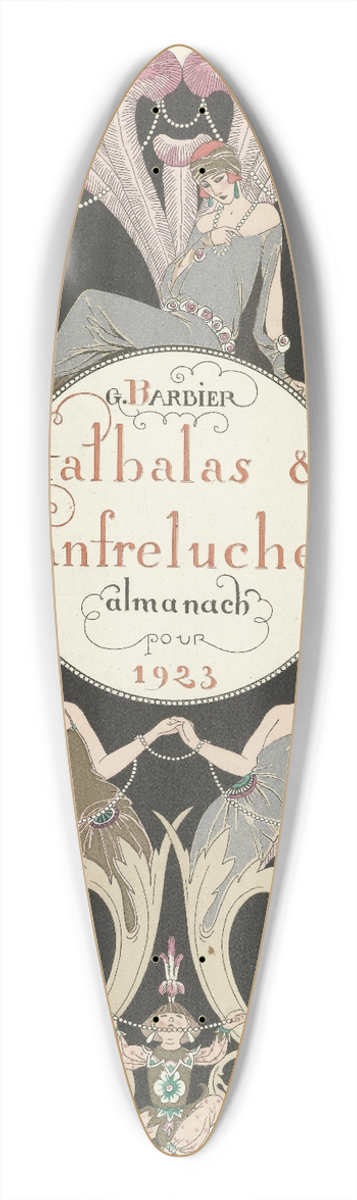 George Barbier - The Fashion Magazine as Temptress 39.3 inch art pintail longboard deck