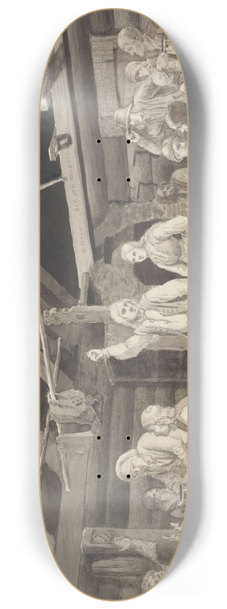 Adolph Tidemand - Sndagskveld i en rkstue 8.25 inch art skate deck