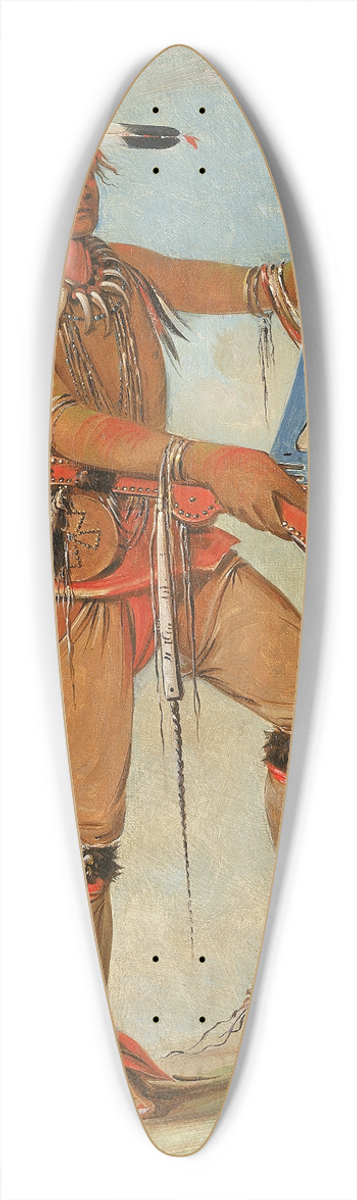 George Catlin - Ah-mu-a, The Whale, One of Kee-o-kks Principal Braves 39.3 inch art pintail longboard deck