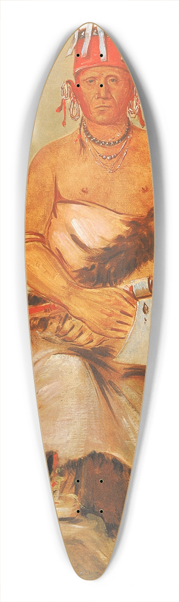 George Catlin - Ah-Sha-La-Cots-Ah, Mole In The Forehead, Chief of The Republican Pawnee 39.3 inch art pintail longboard deck