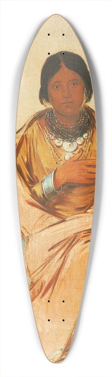 George Catlin - Chee-A-Ex-E-Co, Daughter of Deer Without a Heart 39.3 inch art pintail longboard deck