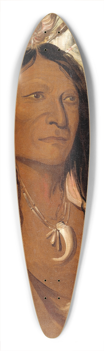George Catlin - E-Shah-K-Nee, Bow And Quiver, First Chief of The Tribe 39.3 inch art pintail longboard deck