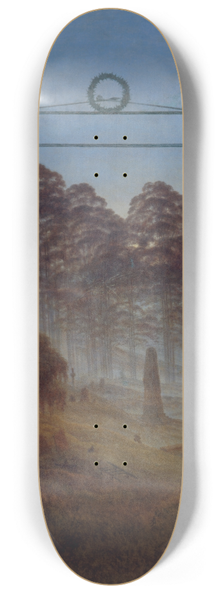 Caspar David Friedrich - The Cemetery 8.25 inch art skate deck